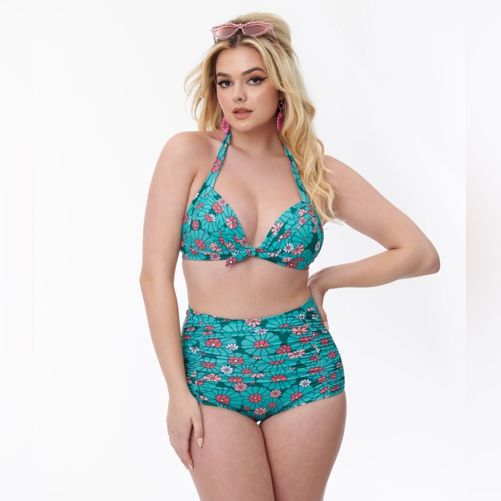 Unique Vintage Monroe 2-Piece Swimsuit Retro Vintage Pinup Bikini Bathing Suit